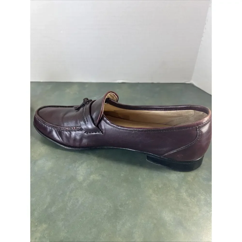 Vintage Belvedere Firenze Italy Leather Tassel Loafers Men’s 11N As Is Brown 90s